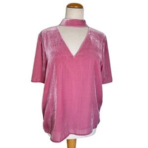 Paige Cutout Velvet Top in Pink Size Medium